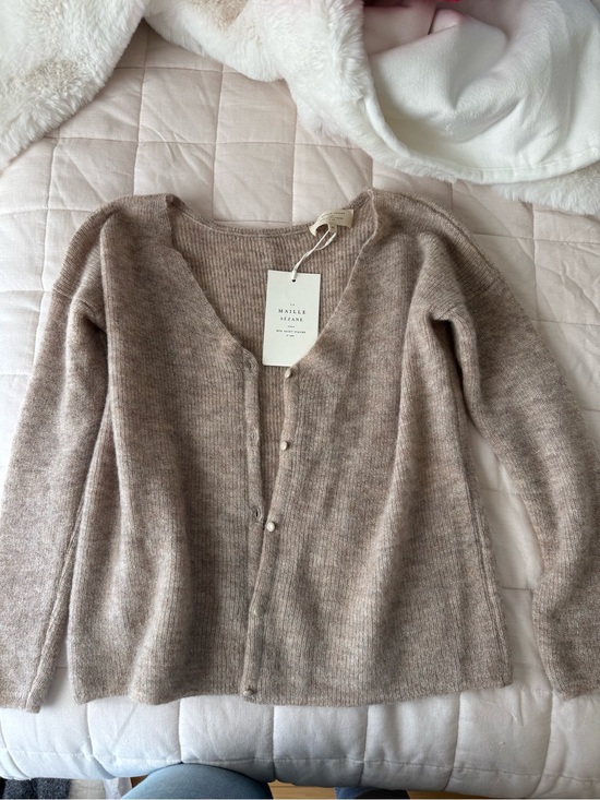 Sezane Sweaters - NWT Sezane Mohair Barry Cardigan Sweater in Taupe
